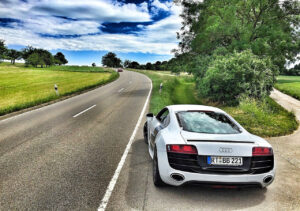 Sport car was spotted on the remote village